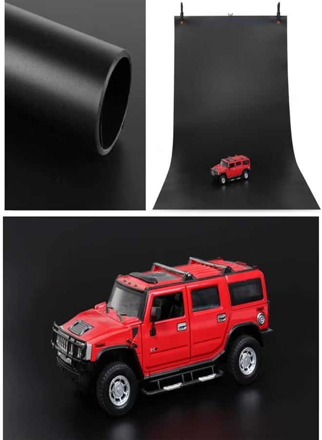 بادوم خلفية تصوير بادوم (120×200 سم) من ورق PVC غير لامع لاستوديو تصوير الفيديو (أسود) - Image 2