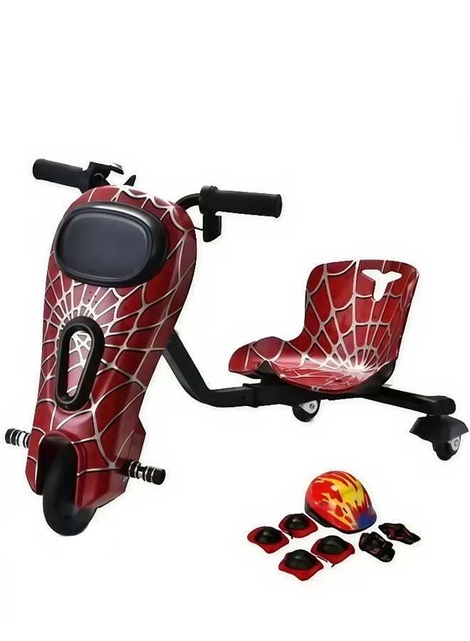 فيتنس ورلد لعبة سكوتر كهربائي صغير بصتميم سبايدر مان,سكوتر درفت كهربائي يتحمل حتى 80 كيلو, قم بتشغيل الموسيقى المخصصة الخاصة بك عم طريق البلوتوث و تعديل ثلاث سرعات مع مصابيح LED وشاشة عرض الطاقة ,مزود بثلاث عجلات العجلة الخلفية مضيئة - Image 1