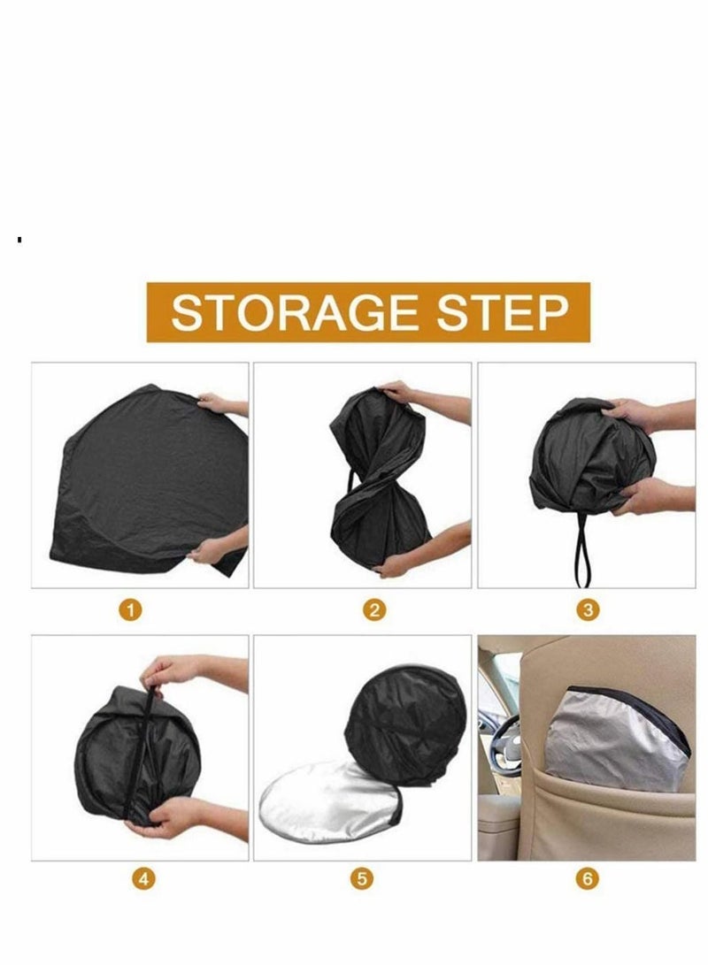 Car Sun Shade Windscreen Sunshade Cover Magnet UV Protection for Summer Winter Against Snow, Ice, Frost, Dust, Foldable Removable Most SUV Truck - Image 4