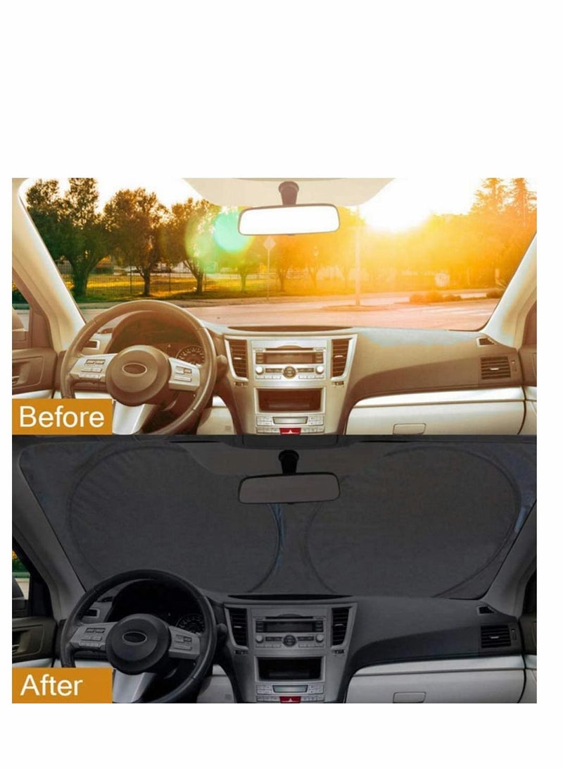 Car Sun Shade Windscreen Sunshade Cover Magnet UV Protection for Summer Winter Against Snow, Ice, Frost, Dust, Foldable Removable Most SUV Truck - Image 2