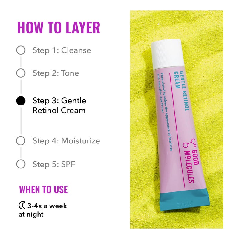 Good Molecules كريم الريتينول اللطيف من جود موليكيولز - كريم ليلي مع الريتينول والباكوشيول - الخطوط الدقيقة وفرط التصبغ - العناية بالبشرة المضادة للشيخوخة للوجه - Image 4