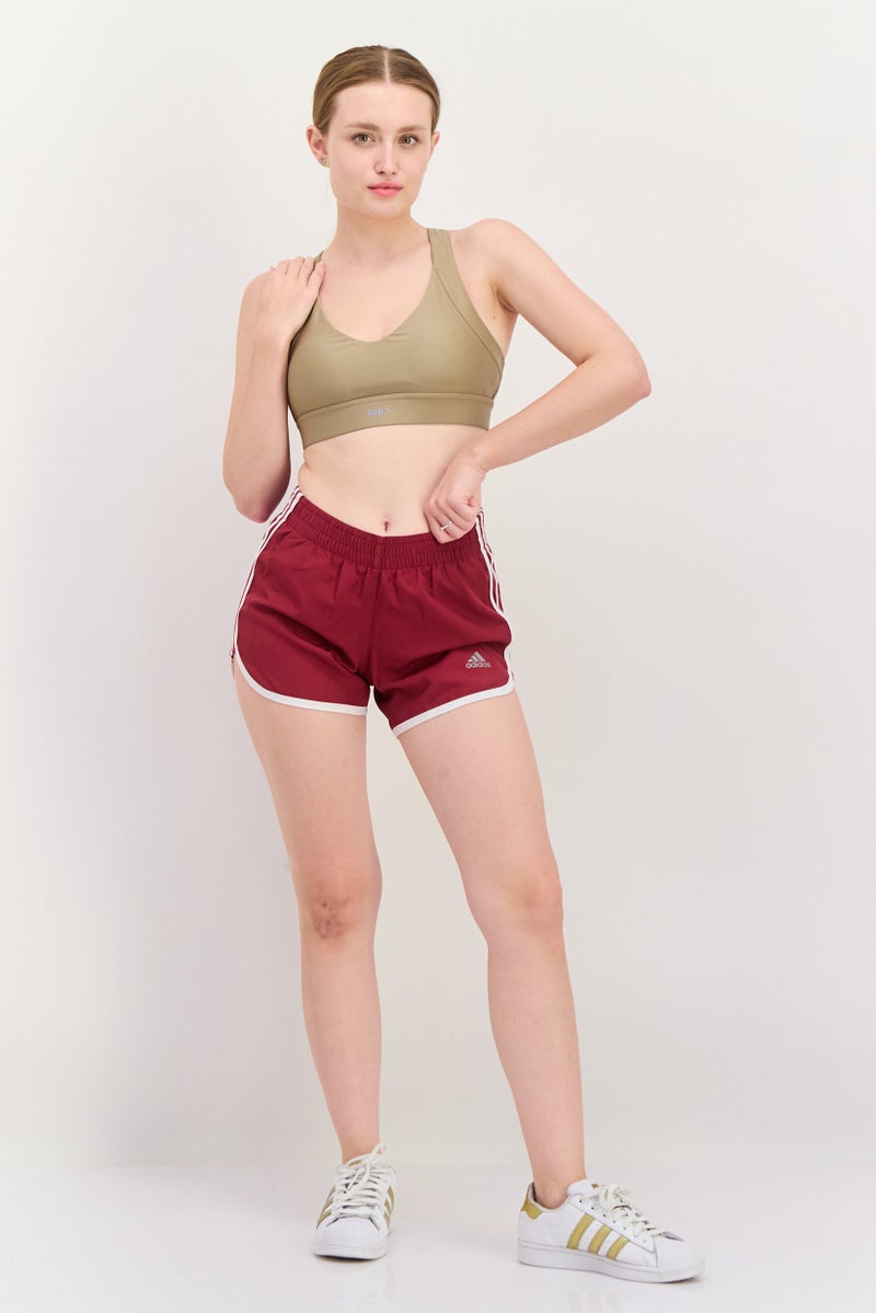 Adidas Women Slim Fit 4 Inseam Running Shorts, Maroon - Image 4