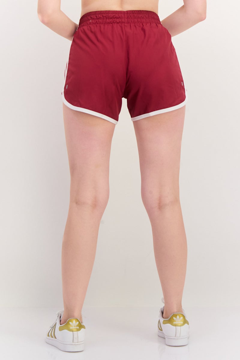 Adidas Women Slim Fit 4 Inseam Running Shorts, Maroon - Image 3