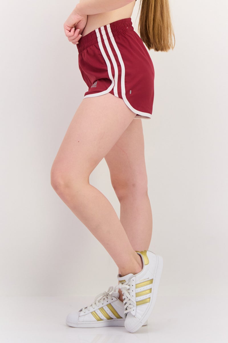 Adidas Women Slim Fit 4 Inseam Running Shorts, Maroon - Image 2