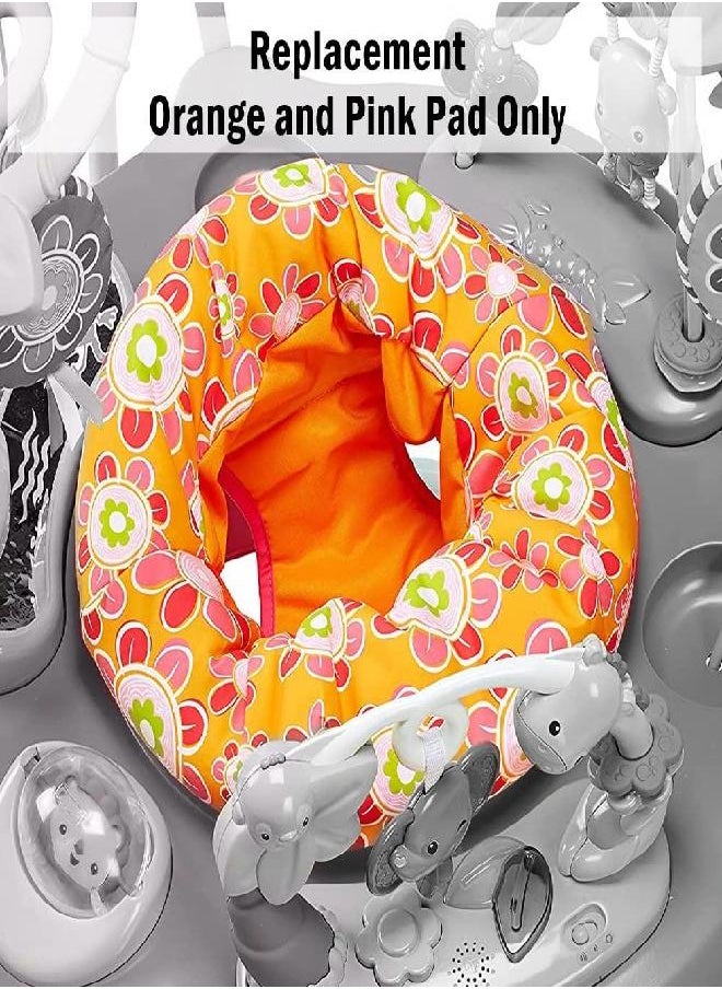 Mattel Games - Replacement Part for Fisher-Price Pink Petals Jumperoo - DJC81 ~ Replacement Pad ~ Orange and Pink - Image 1