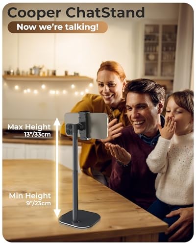 COOPER ChatStand Adjustable Cell Phone Stand for Desk Phone Stand for Recording iPhone Holder for Filming Small Tripod for iPhone Fits Samsung Android Smartphones Metallic Gray - Image 3