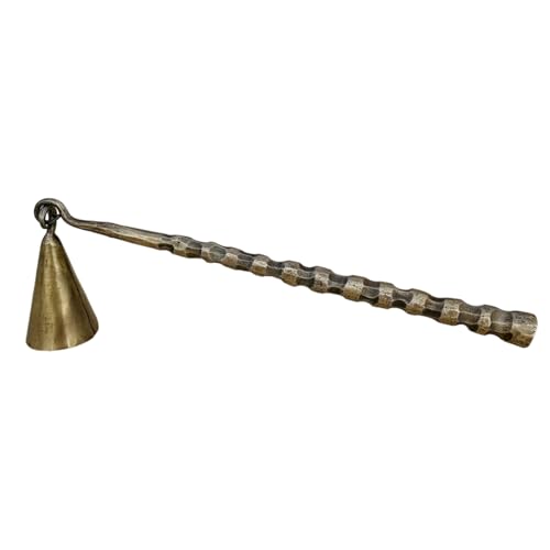 Living Ideas Hand Forged Metal Candle Snuffer - Wrought Iron Handmade Candle Extinguisher with Classic Look & Antique Gold Finish - Image 1