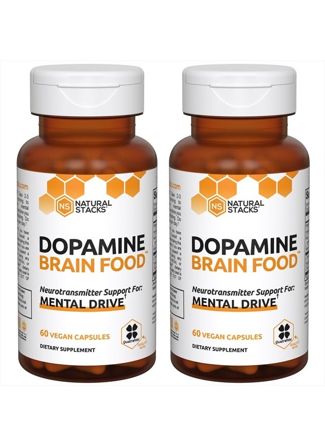 Natural Stacks - Dopamine Focus Supplement & Memory Supplement for Brain w/L-Tyrosine - Clarity & Focus - Natural Dopamine Supplements & Mood Support Supplement, 120 Capsules - Image 1
