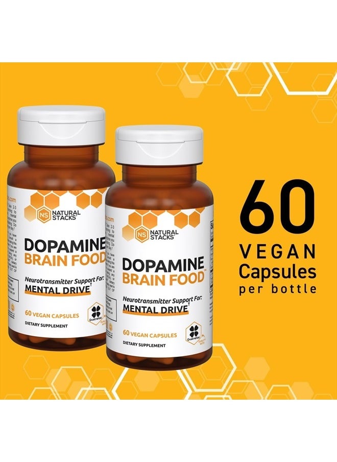 Natural Stacks - Dopamine Focus Supplement & Memory Supplement for Brain w/L-Tyrosine - Clarity & Focus - Natural Dopamine Supplements & Mood Support Supplement, 120 Capsules - Image 1