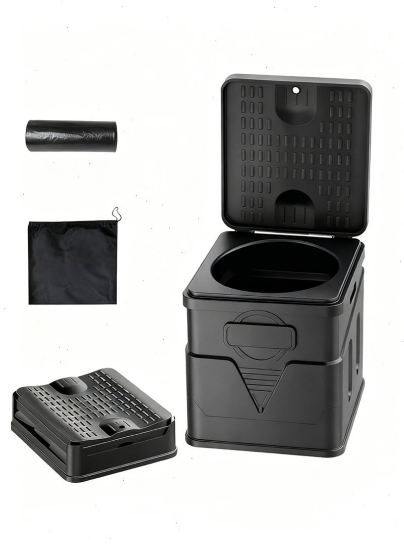 Portable Travel Toilet Seat with Plastic Bags & Storage Bag – Multi-Purpose Emergency Toilet and Camping Toilet for Camping, Travel, Training & Vehicle Use - Image 1