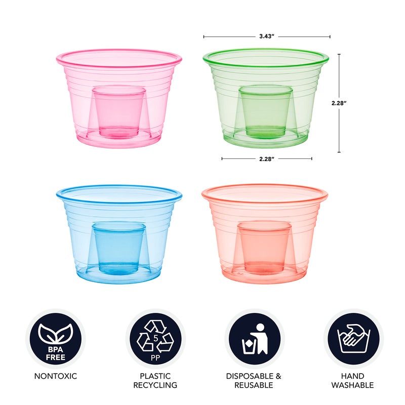 Party Essentials Soft Plastic Bomber Shot Cups  Jager Blaster Power Bombs Cups  3 oz.  50-Count  Assorted Neon - Image 3