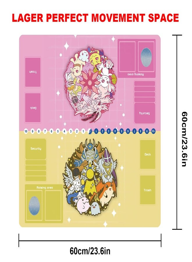 sabermaster DTCG playmat 2 Player Duel Mat Gaming Competition Pad Mat Card Binder Deck 60 * 60CM 23.6x23.6in - Image 2