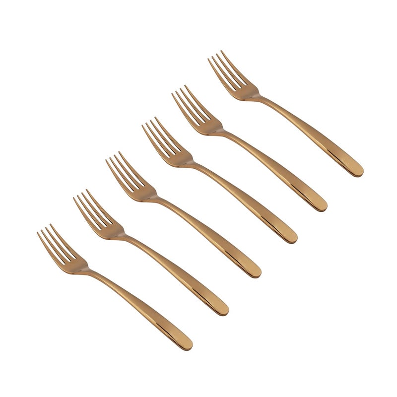 GROX GROX StainlessSteel Premium Classic Regular Fork Gold Set of 6 21 cm - Image 2