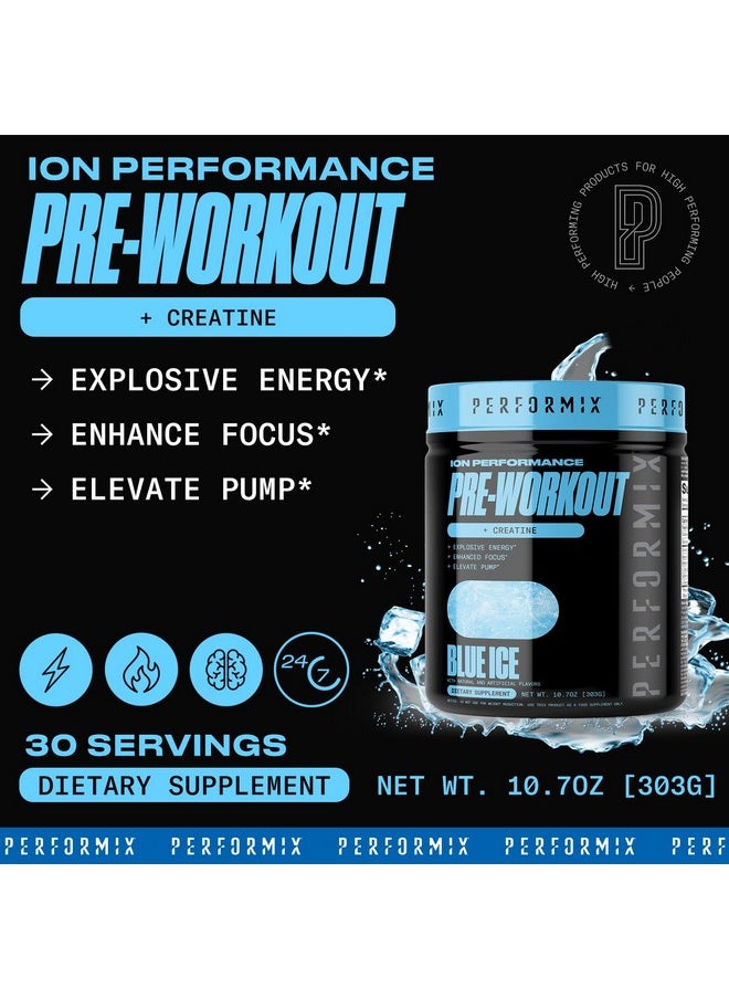 Performix - PERFORMIX - ION Pre Workout - Increase Pump, Energy & Endurance - 200 mg of Caffeine - Creatine Monohydrate - Nitric Oxide - Beta Alanine - Amino Acids - No Crash or Jitters - Blue Ice - 30 Servings - Image 1