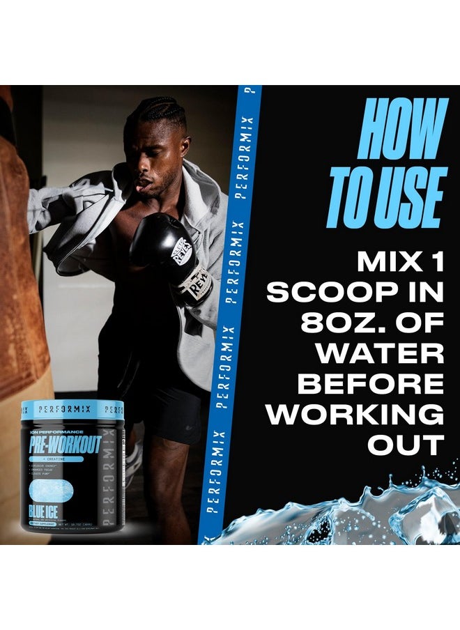 Performix - PERFORMIX - ION Pre Workout - Increase Pump, Energy & Endurance - 200 mg of Caffeine - Creatine Monohydrate - Nitric Oxide - Beta Alanine - Amino Acids - No Crash or Jitters - Blue Ice - 30 Servings - Image 1