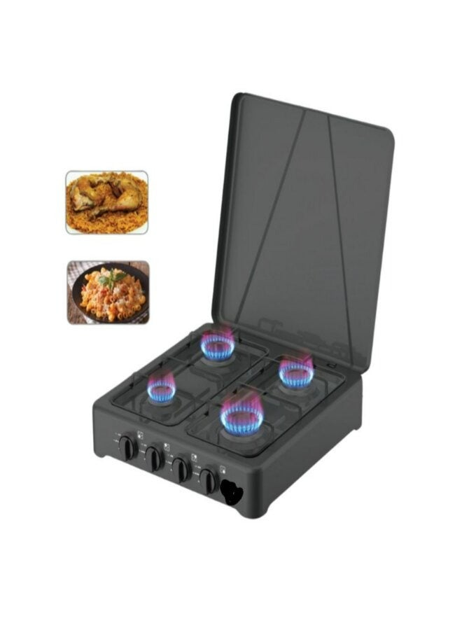 DLC Gas Stove 4 Burners - Black - Compact Design, 