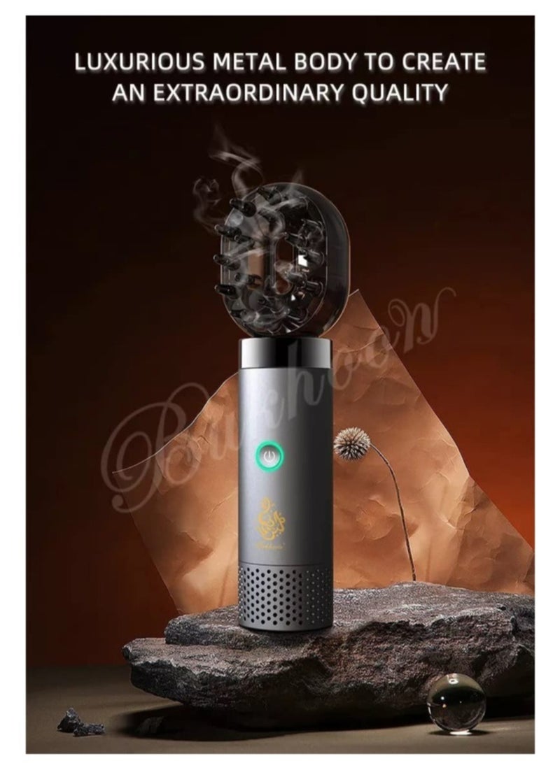 ELTRAZONE 2 In 1 Hair Incense Bukhoor Burner Electronic Bukhoor Burner Arabic Incense Arabic Mubkhar Wooden Incense burner Dual - Image 3