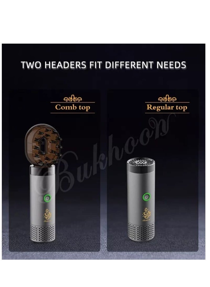 ELTRAZONE 2 In 1 Hair Incense Bukhoor Burner Electronic Bukhoor Burner Arabic Incense Arabic Mubkhar Wooden Incense burner Dual - Image 5