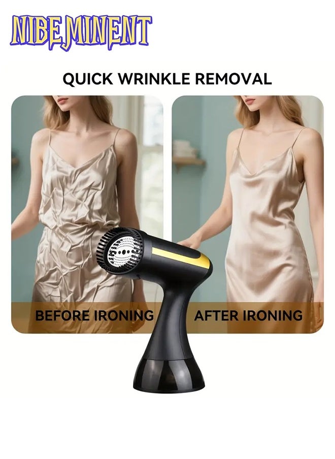 NIBEMINENT 1500W Portable Garment Steamer - 230V, European Plug, Plastic, Wrinkle Removal for Clothes, Compact Design for Home & Travel Use, Wrinkleremover, Sleek Iron , Durable Plastic Body, Wrinkles  - Image 1