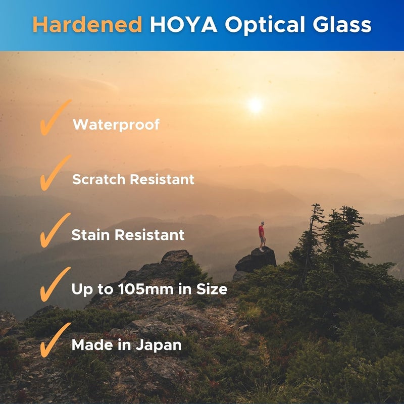 HOYA EVO Antistatic 72 mm Lens Filter — Premium Optical Glass w/ 16-Layer SMC Lens Protector for 99.8% Light Transmission, 3mm Thick, Dust & Scratch-Resistant, Water Repellent for Clear Image Quality - Image 3