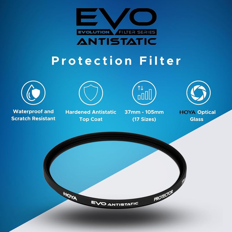 HOYA EVO Antistatic 72 mm Lens Filter — Premium Optical Glass w/ 16-Layer SMC Lens Protector for 99.8% Light Transmission, 3mm Thick, Dust & Scratch-Resistant, Water Repellent for Clear Image Quality - Image 2