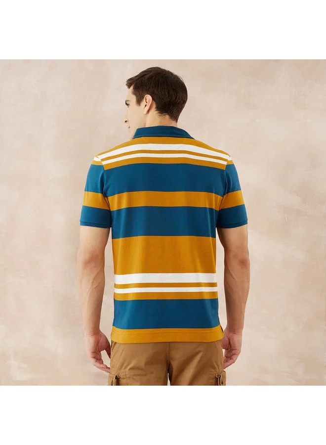 fahrenheit Fahrenheit Striped Polo T-shirt with Short Sleeves