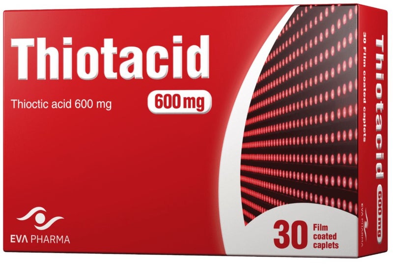 EVA PHARMA Thiotacid  Alpha Lipoic Acid 600 mg 30 Caplets - Image 1