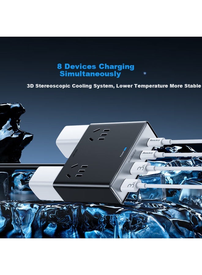 Huntkey Lingdong M30 Charging Station, 30W Gan Fast Charging Adapter, Multi-Port Power Strip - Image 2