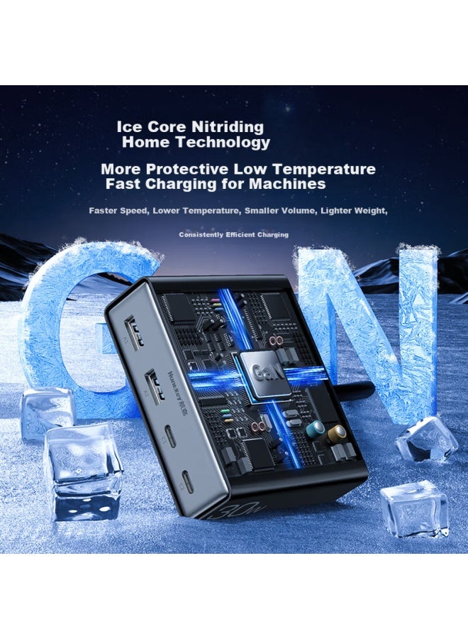 Huntkey Lingdong M30 Charging Station, 30W Gan Fast Charging Adapter, Multi-Port Power Strip - Image 3