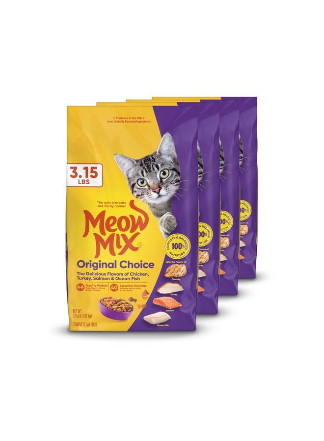 Meow Mix Original Choice Dry Cat Food, 3.15 lb Bags - Image 1