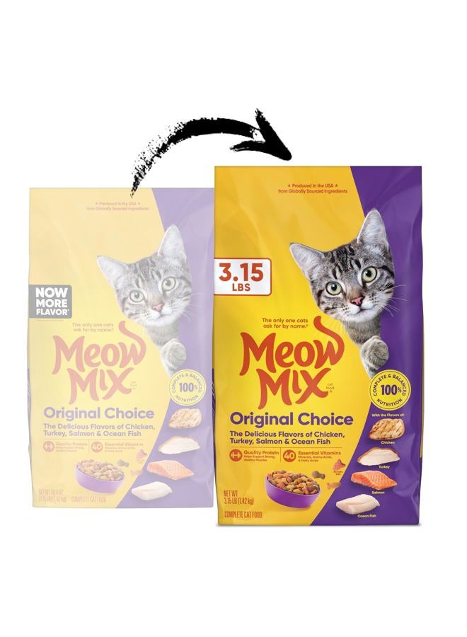 Meow Mix Original Choice Dry Cat Food, 3.15 lb Bags - Image 2