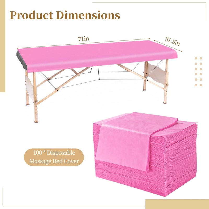 100 Disposable Massage Bed Covers, 71 X 31.5, Tattoo And Spa Table Sheets, Breathable Non-Woven Fabric, Single-Use Hygiene Covers For Salons - Image 5