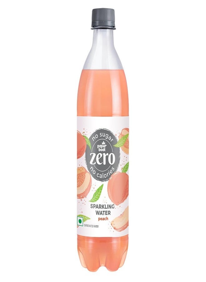 Paper Boat Peach Sparkling Water, 600ml | Carbonated Water | Zero Sugar, Zero Calories I Sugar Free - Image 1