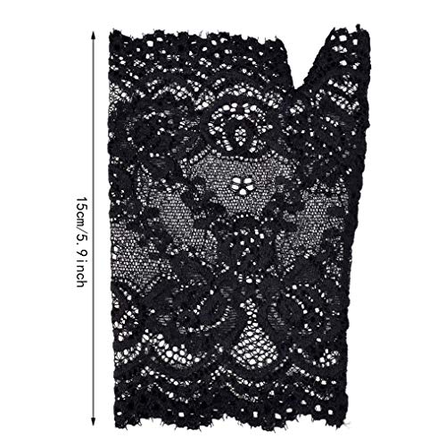 obmwang 2 Pairs Women's Lace Gloves Fingerless Floral Gloves for Bridal Prom Wedding Party Costume Accessories - Image 2