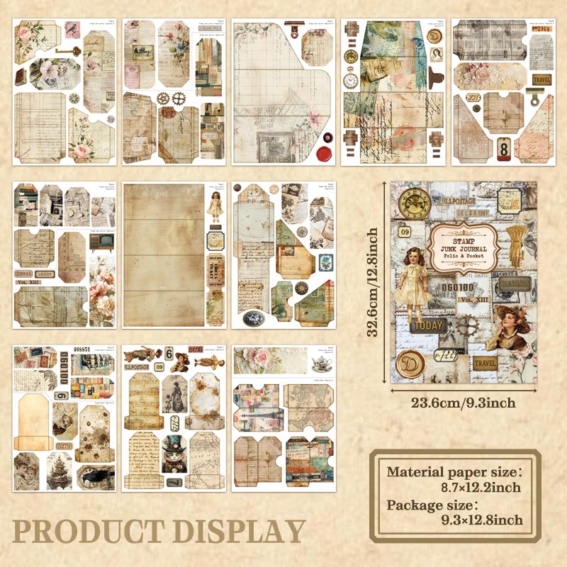 Bomichi Junk Journal Supplies, Vintage Decorative Scrapbook Supplies for Junk Journal Card Making Picture Art Collage DIY - Image 3