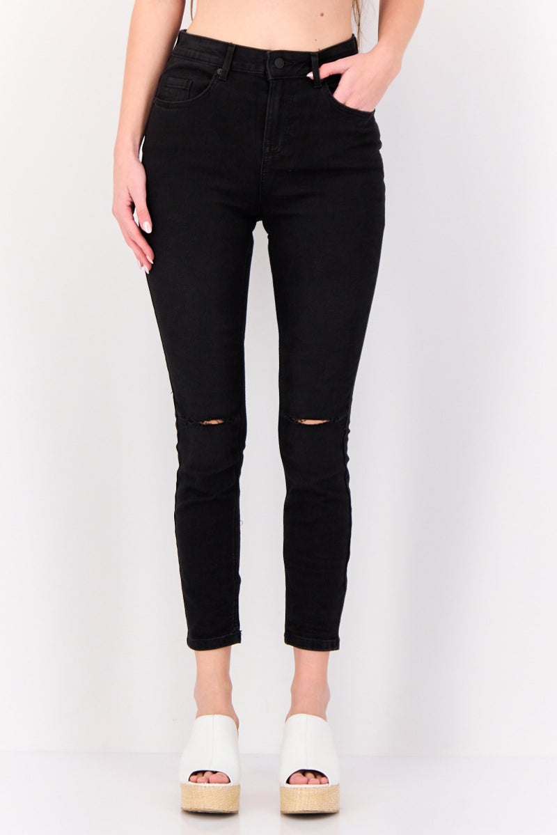 VERO MODA I Scenery by Vero Moda Women Skinny Fit Washed Stretchable Jeans, Black - Image 1