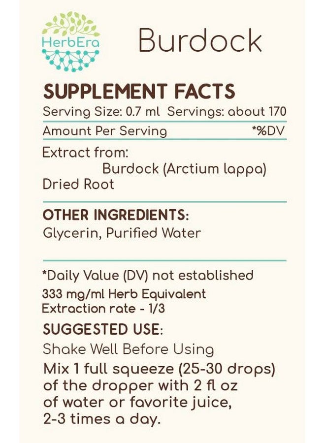 HerbEra Burdock B120 Alcoholfree Herbal Extract Tincture Superconcentrated Made With (Arctium Lappa) 4 Fl Oz - Image 3