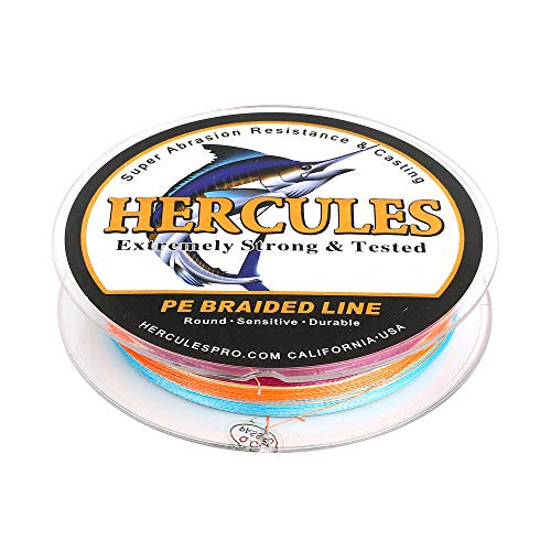 HERCULES Super Strong 500M 547 Yards Braided Fishing Line 20 LB Test for Saltwater Freshwater PE Braid Fish Lines 4 Strands - Multicolor, 20LB (9.1KG), 0.20MM - Image 4