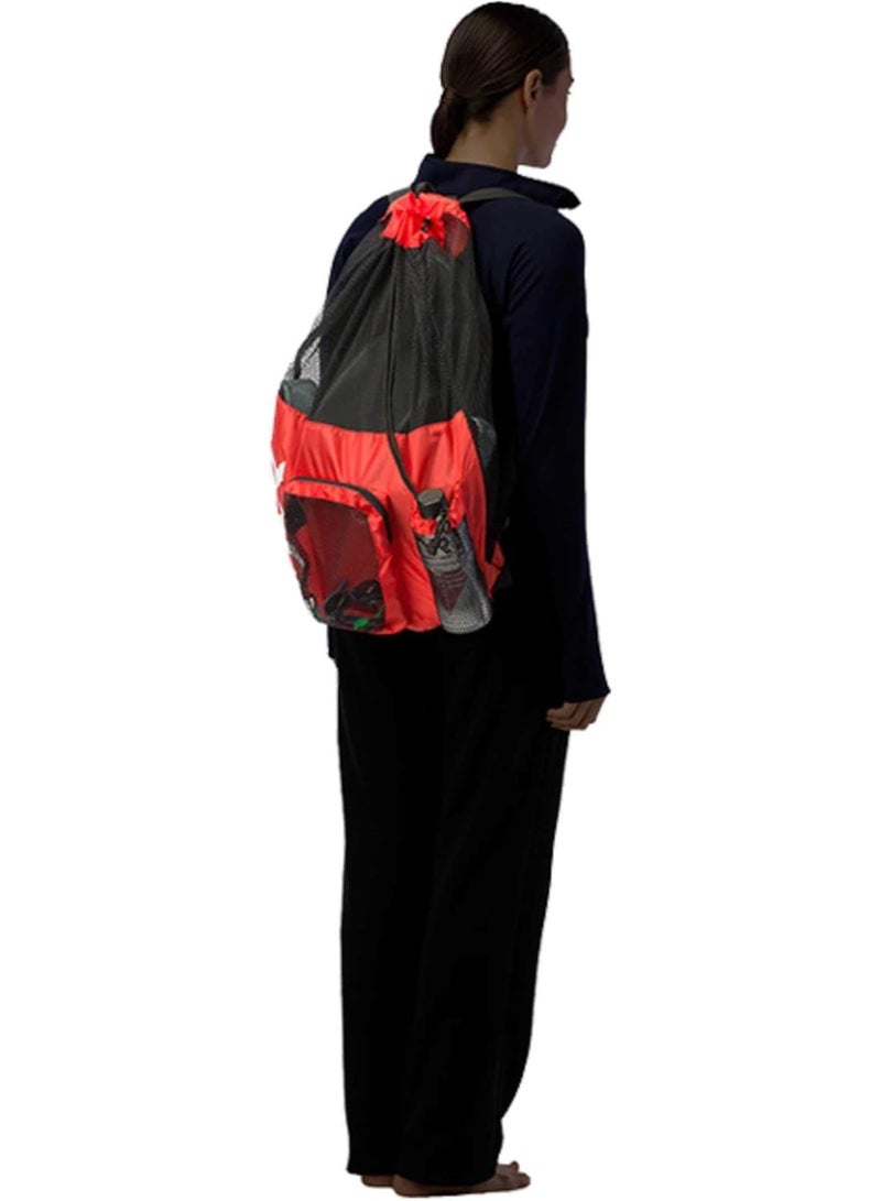 Generic Big Mesh Mummy Backpack for Wet Swimming, Gym, and Workout Gear, Red - Image 5