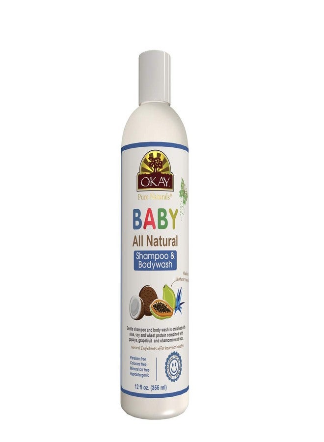 OKAY All Natural Baby Shampoo&Body Wash with Organic Ingredients Helps Gently Cleanse,Nourish,and Soften Baby's Skin And Hair Sulfate,Silicone,Paraben Free For All Skin&Hair Types Made in USA 12 oz - Image 1