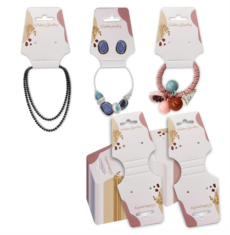 DEEPTAGS Jewellery Display Cards for Bracelet Earring Necklace Jewelry Hair Tie Scrunchies White Brown 200 PCS