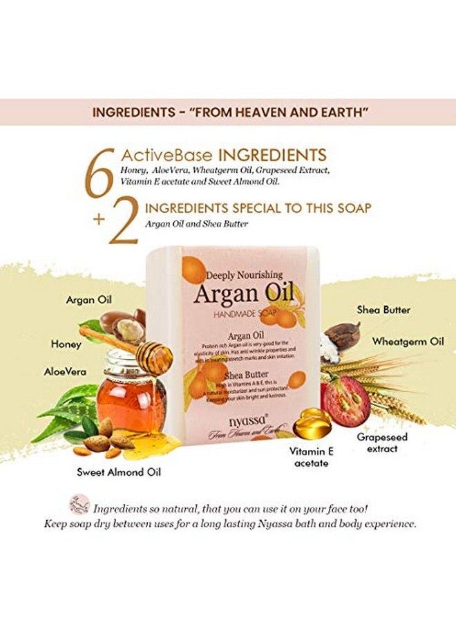 Nyassa Argan Oil Handmade Soap 150 Gm With Natural Ingredients Like Pure Moroccan Argan Oil Known As The Miracle Oil Shea Butter And Pine Essential Oil. Deeply Nourishing. No Paraben Cruelty Free  - Image 5