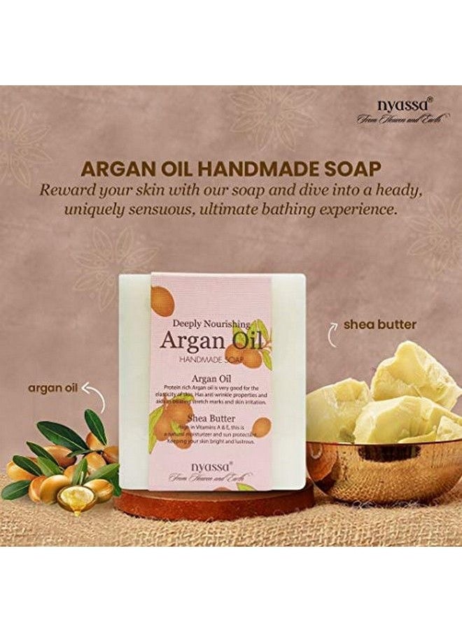 Nyassa Argan Oil Handmade Soap 150 Gm With Natural Ingredients Like Pure Moroccan Argan Oil Known As The Miracle Oil Shea Butter And Pine Essential Oil. Deeply Nourishing. No Paraben Cruelty Free  - Image 3
