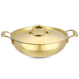 Pipal Brass Kadhai 1500 ml Teflon Free Naturally Non Stick Brass Kadai for Cooking Serving Pure Brass Kadhai with Tin Coating Brass Utensils for Kitchen with Lid Handle On Both Side - pzsku/ZD008FBAA7A65D4D5CC42Z/45/1746633684/cbee369a-751f-48f8-96e6-94aef7aa6359
