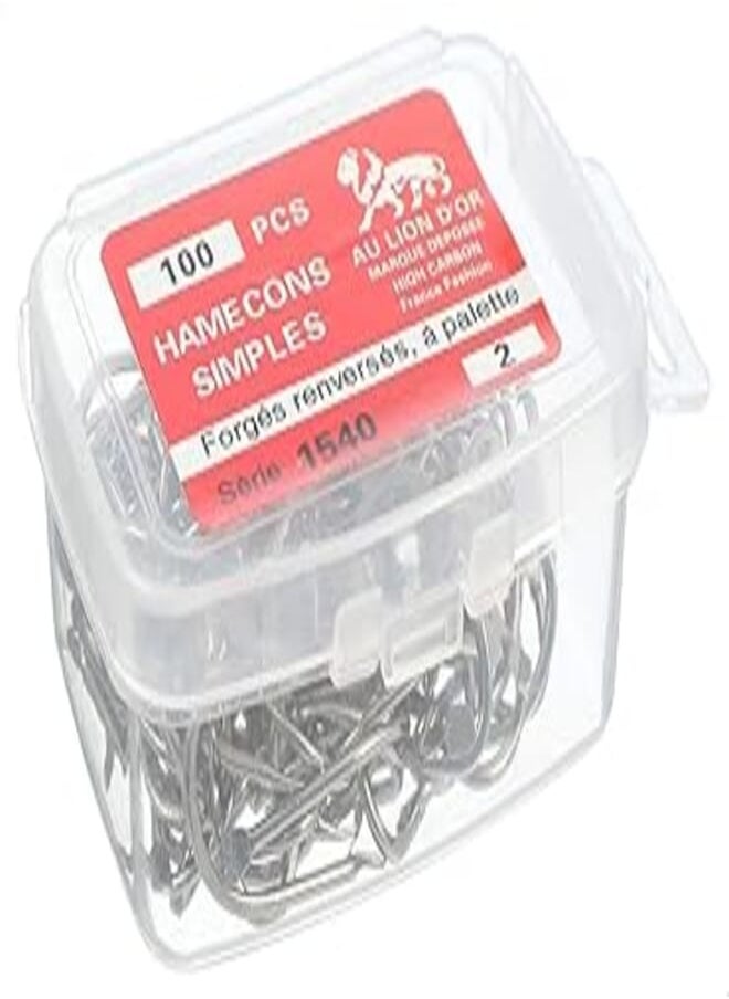 O Lion D'or 1540 Fishing Hook Box - Size 2 - Silver Set of 100 - pzsku/ZD008FFEC8B521F556B0AZ/45/_/1722023773/e94afd16-097e-4ec7-a698-bb1c876c3390