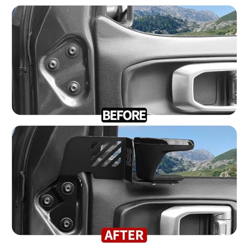 JeCar حامل أكواب JeCar لجانب الباب الأمامي الأيمن يناسب جيب رانجلر JL JLU 2018-2023 وشاحنة Gladiator JT - Image 2