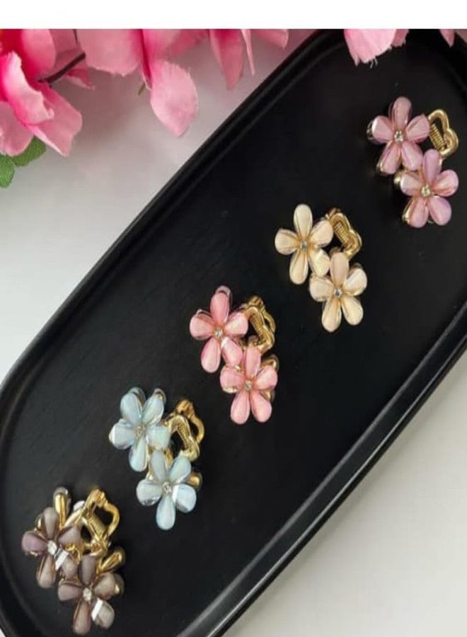 KARDIFF Flower clips for women- flower clutcher for women hair- floral clip- fancy clips- fancy clutcher- korean for hair- korean clutcher random colours) 6PC - Image 3