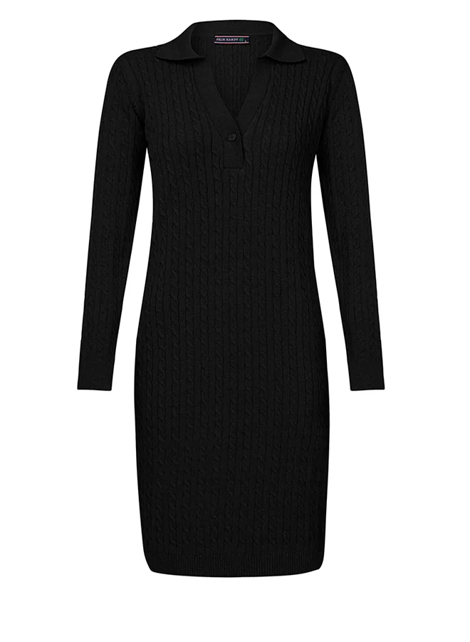 FELIX HARDY Long Sleeve Cable Knit Dress