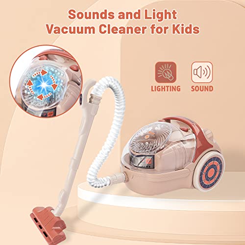 deAO Toy Washing Machine & Vacuum Playset for Kids, Mini Washing Machine Laundry Set for Kids,Dollhouse Furniture Laundry Room Washer and Iron Set Kids Cleaning Set for Boys & Girls - Image 5