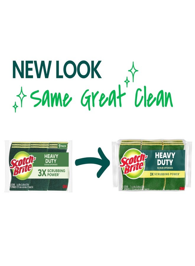 Scotch Brite Scotch-Brite Heavy Duty Scrub Sponge, 9 Kitchen Sponges Designed for Tough Messes in the Kitchen that Last 3X Longer*, Best for Cast Iron Skillets and Outdoor Grills, Flexible, Durable, and Strong - Image 2